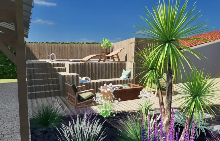 Plan 3D jardin paysagiste Bordeaux Gironde — Jardin à la Carte